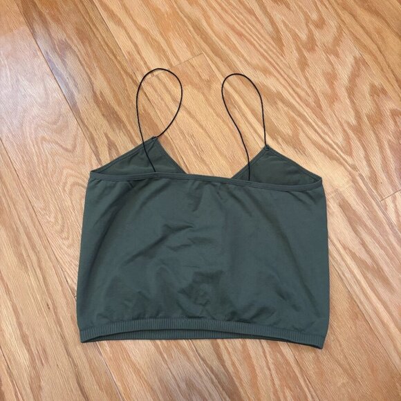 Free People Intimately Skinny Strap Brami Crop Top Brown Green Womens M/L - Picture 4 of 7